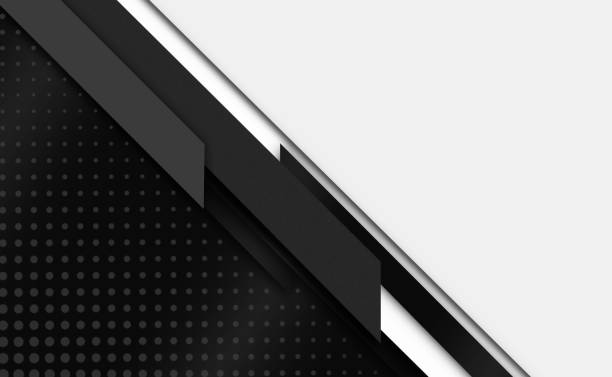 istock Modern white and black background with circles and striped lines. 1416831682