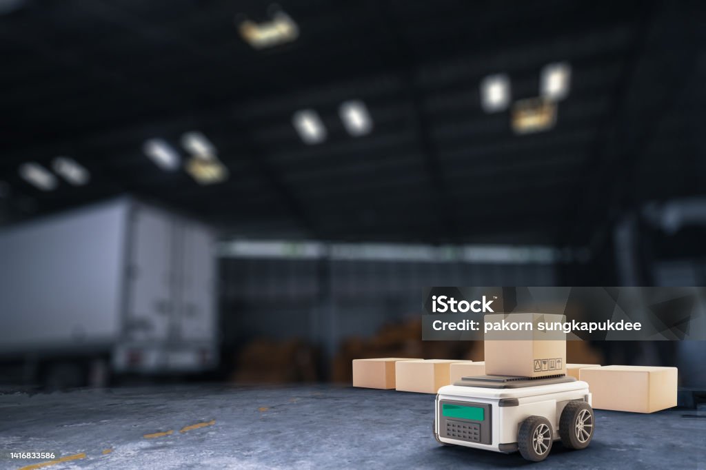 Robot Mobil mengangkut truk Box dengan antarmuka AI Objek untuk teknologi industri manufaktur Ekspor produk dan impor dunia maya Robot masa depan di gudang dengan Arm teknologi masa depan mekanis - Bebas Royalti Alat berat Foto Stok Robot Mobil mengangkut truk Box dengan antarmuka AI Objek untuk teknologi industri manufaktur Ekspor produk dan impor dunia maya Robot masa depan di gudang dengan Arm teknologi masa depan mekanis - Bebas Royalti Alat berat Foto Stok