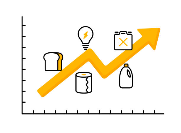 illustrazioni stock, clip art, cartoni animati e icone di tendenza di illustrazione di un'immagine dell'aumento dei prezzi. - price gouging