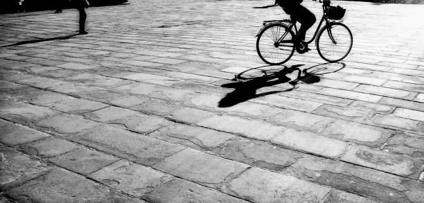 istock Cycle back lit in the morning light. Urban Scene. 1416839621