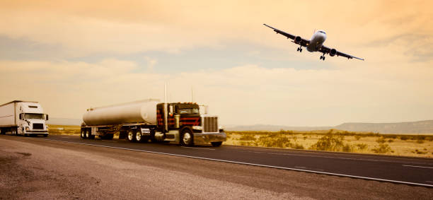 istock Truck and Airplane, Route 66. 1416839846
