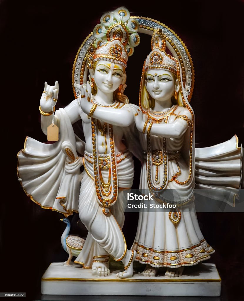 Radhakrishna Beautiful Statue Image Hd Stock Photo - Download ...
