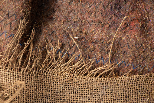 old dirty brown cloth as background close-up, brown cloth