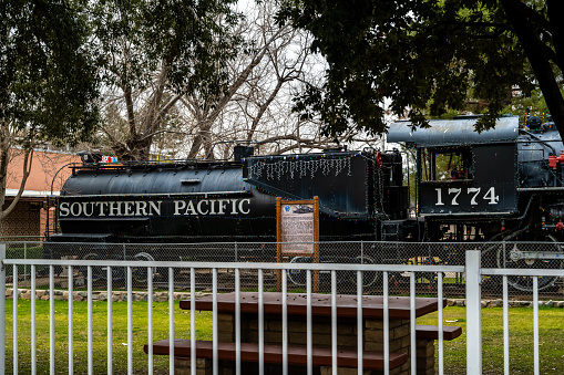 Globe, AZ, USA - Dec 25, 2021: The 1774 Southern Pacific Railroad
