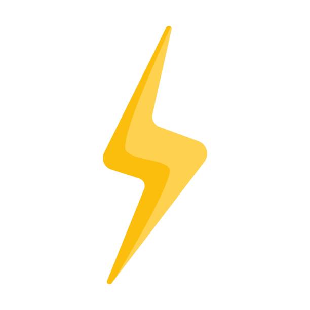 istock Weather emoticon flat icon. Cartoon lightning isolated vector illustration. Meteorology and sky 1416862471