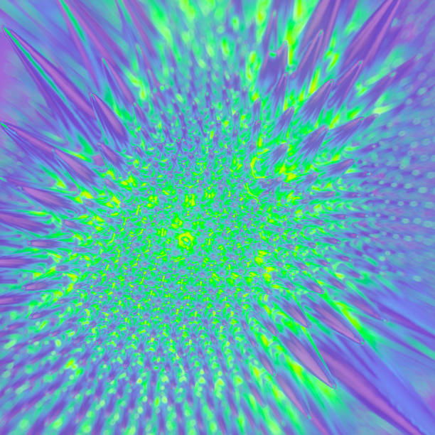 fluido ferromagnético metálico brillante. patrón abstracto. fondo geométrico. ilustración digital de renderizado 3d - ferrofluid fotografías e imágenes de stock