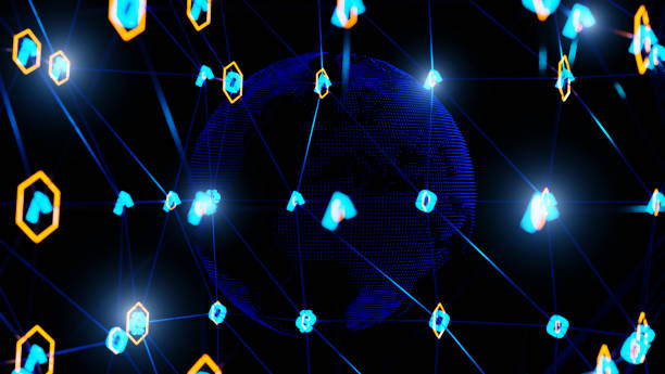 istock Global network connection world map point and line element concept of global business.,3D model and illustration. 1416875064