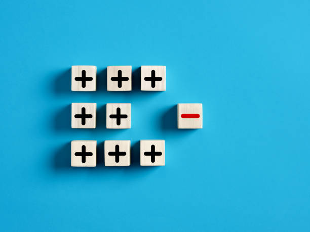 istock Separate the negative from positive, removing the weaknesses or negativity, positive thinking, negative feedback or subtraction. 1416876179