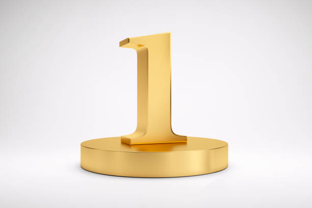 istock Golden number one on podium 1416877324