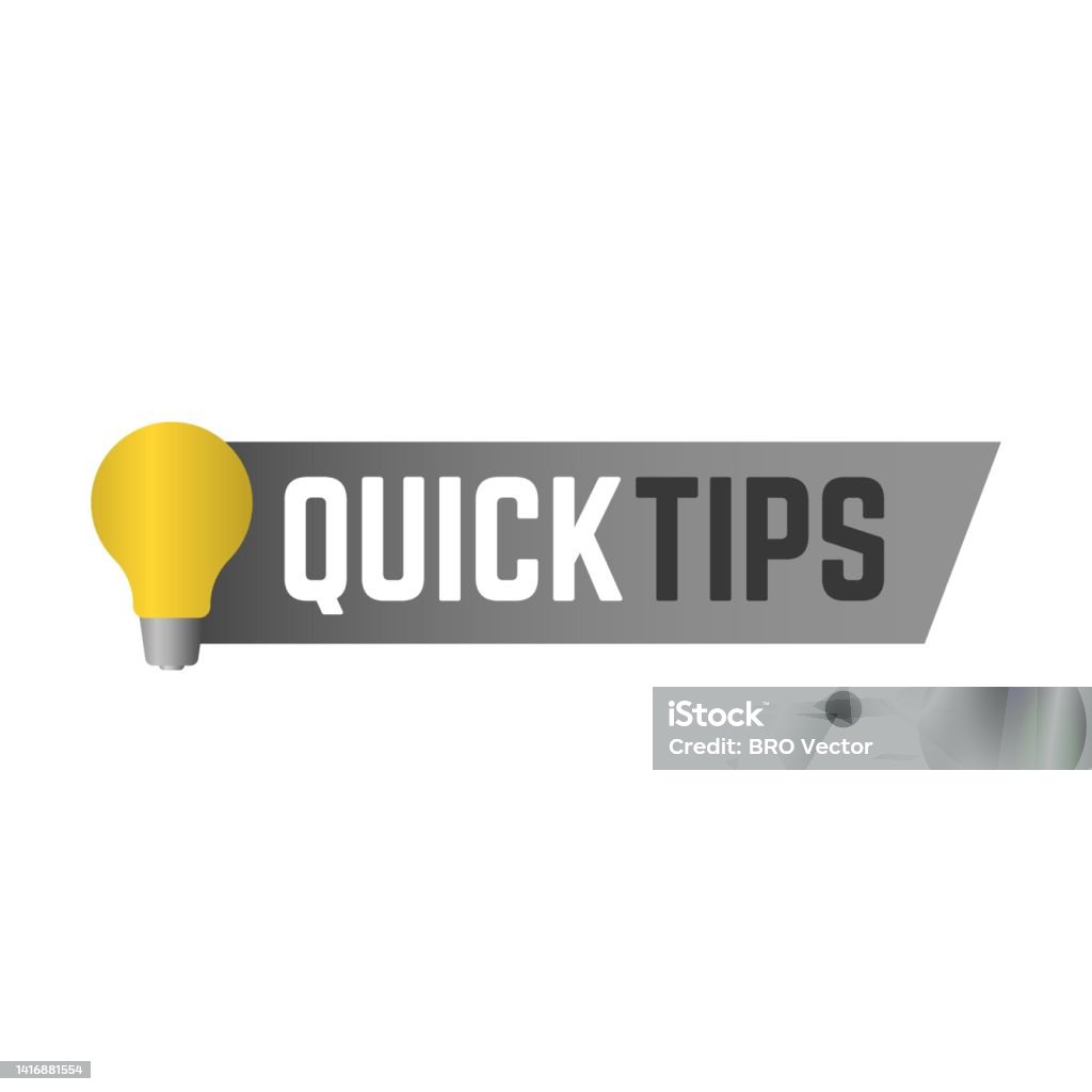 Tricks And Quick Tips Solution Flat Label Tricks Text And Helpful ...