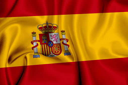 Flag of Spain waving background