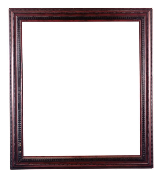 istock Old antique wooden frame isolated on white 1416882371