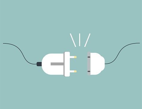 Unplug Computer Device Drawing Unplug Outlet Vector Illustration Stock Illustration - Download Image ...