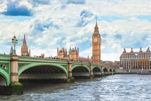 The Big Ben in London View with the Westminster Bridge big ben stock pictures, royalty-free photos & images