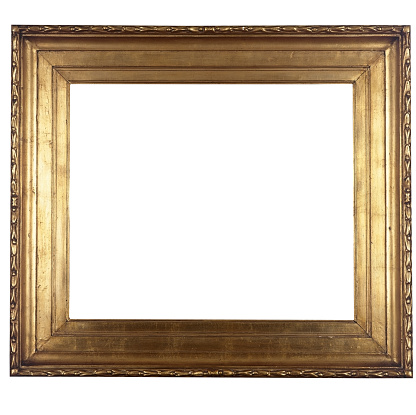 Old antique gold frame isolated on white with clipping path