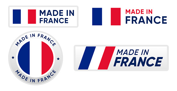 set of made in France signs vector design