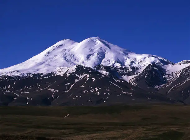 Two summits of Elbrus in the background