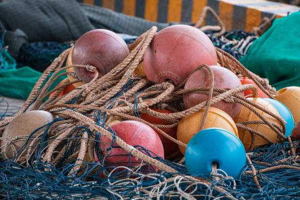 istock Floating balls for fishing net 1416924712