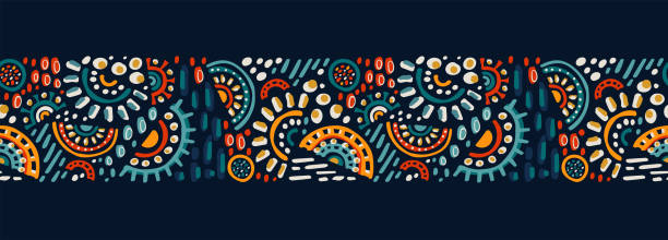 Hand drawn abstract seamless pattern, ethnic background, simple style - great for textiles, banners, wallpapers, wrapping - vector design