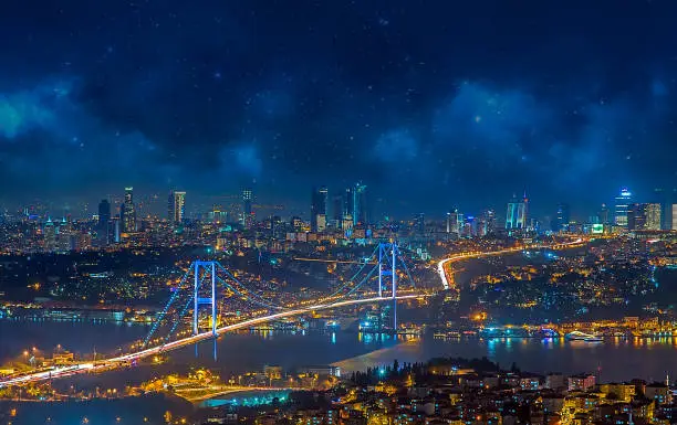 Photo of Istanbul; istanbul night; Turkey; Bosphorus night; Bosphorus Bridge;