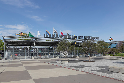 Indianapolis - Circa May 2022: Indianapolis Motor Speedway Gate One Entrance. Hosting the Indy 500 and Brickyard 400, IMS is The Racing Capital of the World.