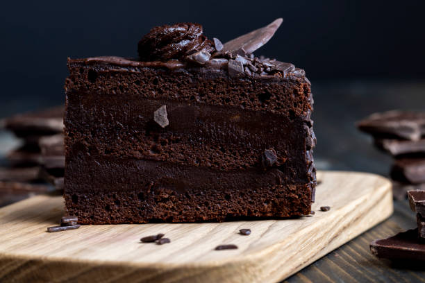 istock chocolate cake with chocolate filling on the table 1416933581