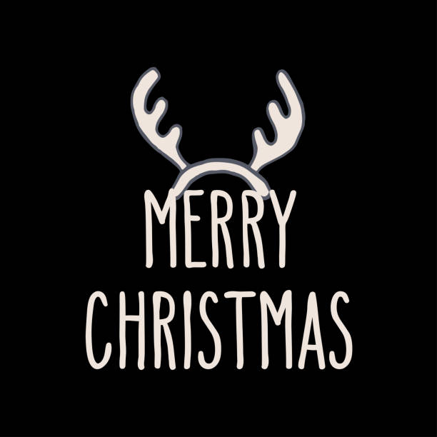 istock Merry Christmas greeting card on black and white 1416934572