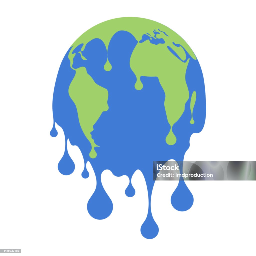 Warming Vector Melting World Flat Design Global Warming Vector Illustration Stock ...