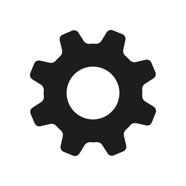 настройки или значок шестеренки. векторная иллюстрация настройки шестеренки - оборудование stock illustrations
