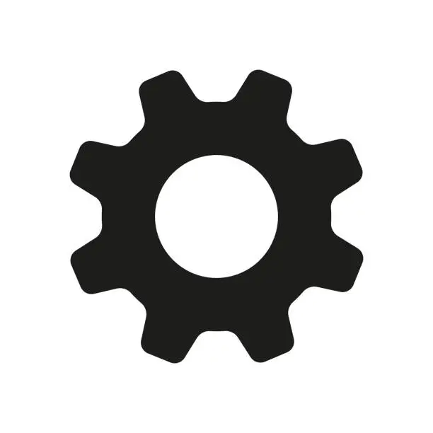 Vector illustration of Settings or Gear icon. Cog Setting vector illustration