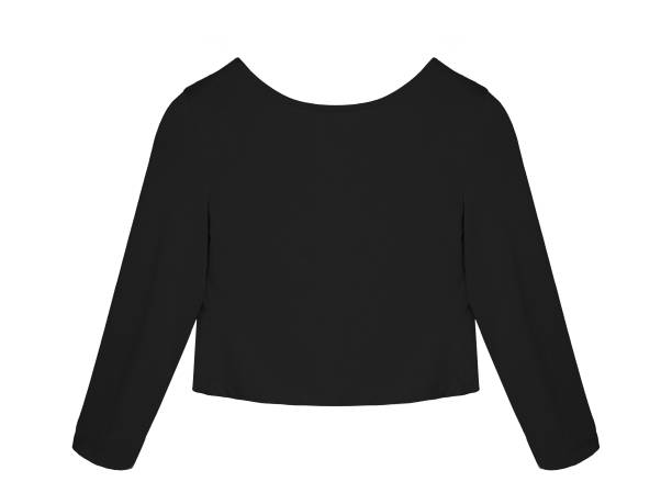 istock Black short blank blouse sweater with long sleeves isolated white 1416937540