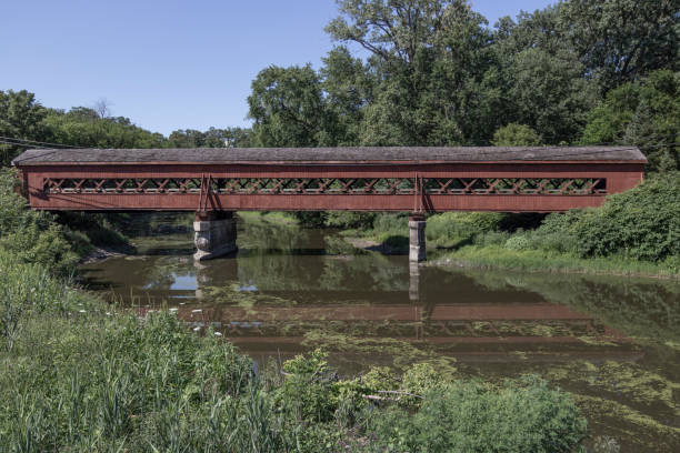 istock Covered Bridge over the Deep River in northern Indiana. 1416942671