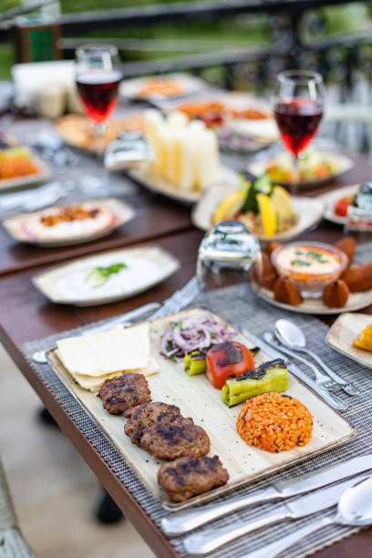 istock Middle Eastern and Turkish dinner table. Set of meat dishes. 1416946462