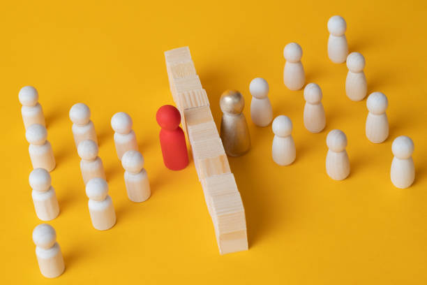 istock Two irreconcilable people groups. Rivalry and competition. Conflict hostility, aggressiveness. Resolution and compromise through negotiations. Competing crime clans. Interethnic strife. Confrontation 1416947380