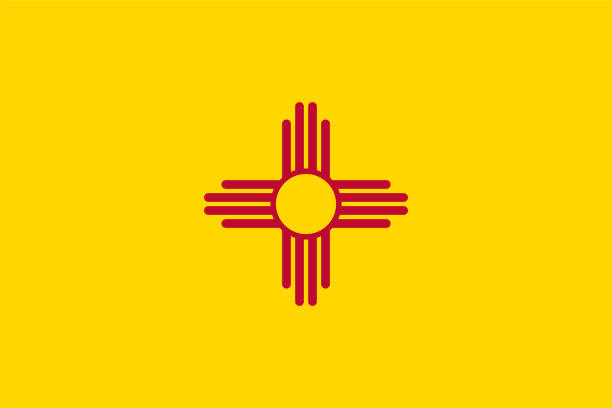 뉴멕시코 주 국기. 벡터 일러스트레이션. - new mexico flag stock illustrations