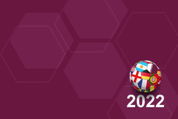 ilustrações de stock, clip art, desenhos animados e ícones de soccer football 2022 background illustration - qatar