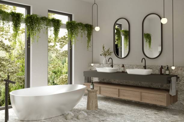 interior kamar mandi modern - bathroom potret stok, foto, & gambar bebas royalti
