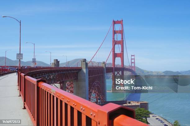 Golden Gate Bridge Under The Blue Sky Stock Photo - Download Image Now - California, San Francisco - California, Bicycle