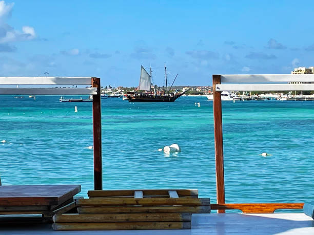 istock Sailboat at Palm Beach, Aruba 1416974829