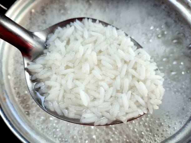 Cooking Rice Congee - food preparation. stock photo