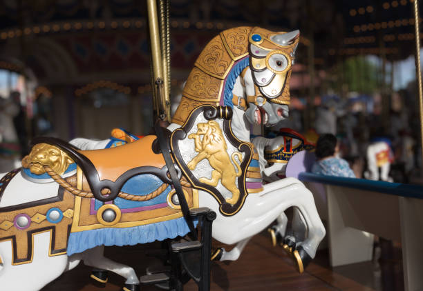istock Carousel Horses in Attraction Park 1416975124