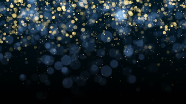 Glittering Gold Particles Falling Down in Slow Motion - Glamour, Christmas, Celebration - Abstract Background Animation - Loopable