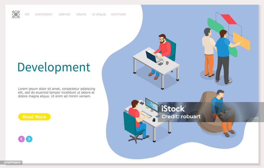 People Working On Web Development On Computer Busy Employees At ...