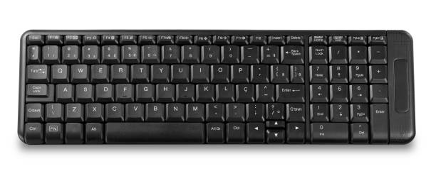 istock Front view of simple black computer keyboard, isolated on white 1416996610
