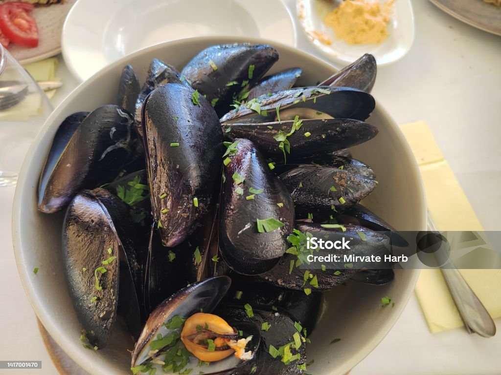 Mussels Food Color Image Stock Photo