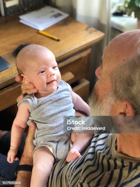 Grandfather With Grandchild Baby Stock Photo - Download Image Now - Baby - Human Age, Grandfather, Senior Men