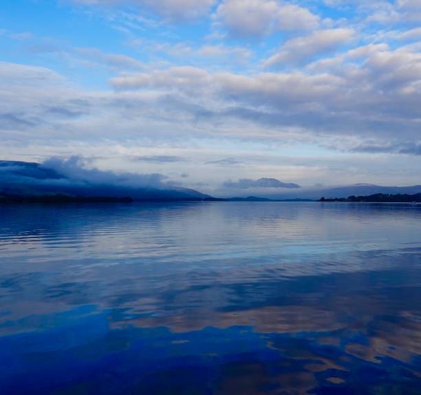 View of a sunset over Lake Windermere, UK