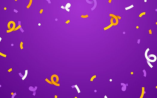 Celebration and confetti party abstract background with space for copy.