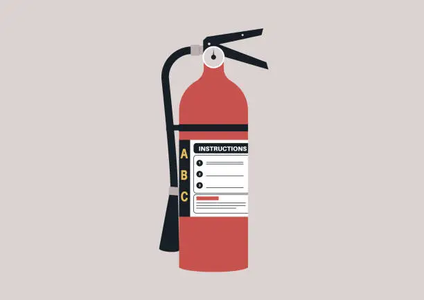 Vector illustration of An isolated image of a fire extinguisher, emergency situation