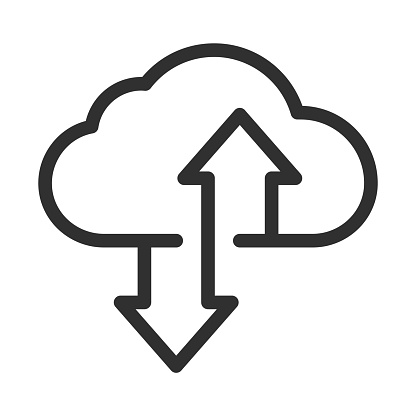 Upload download cloud arrow icon symbol. Vector illustration. Eps 10.